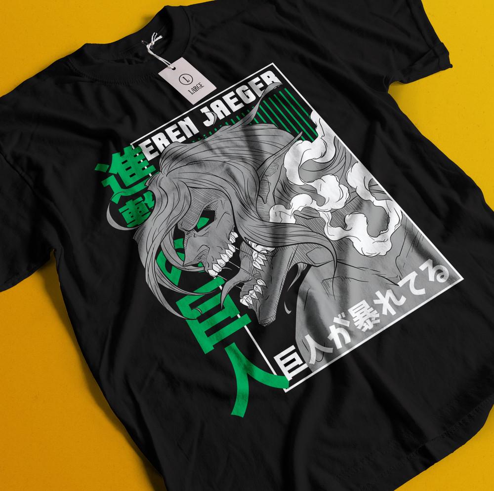 

Футболка Атака Титанов Эрен Футболка Микаса Леви Футболка АОТ Эрвин Ханге Армин Футболка M