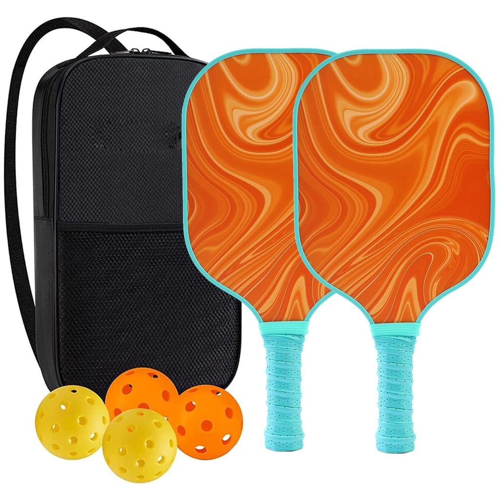 Pickleball-Schläger 2er-Set, Fiberglas-Pickleball-Set mit Pickleball-Schlägern und Tragetasche, Pickleball-Geschenke für Anfänger, Pickleball-Schläger-Set