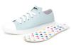 Akiriko MOZ Rain Shoes with Original Colorful Size M Women's One-Piece Low-Cut Lace-Up Insoles, Sax,