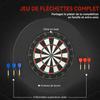 Sisal Dartboard, Professional, EVA Protective Ring, 6 Tip Darts, 71.5 x 3.8 cm, Black
