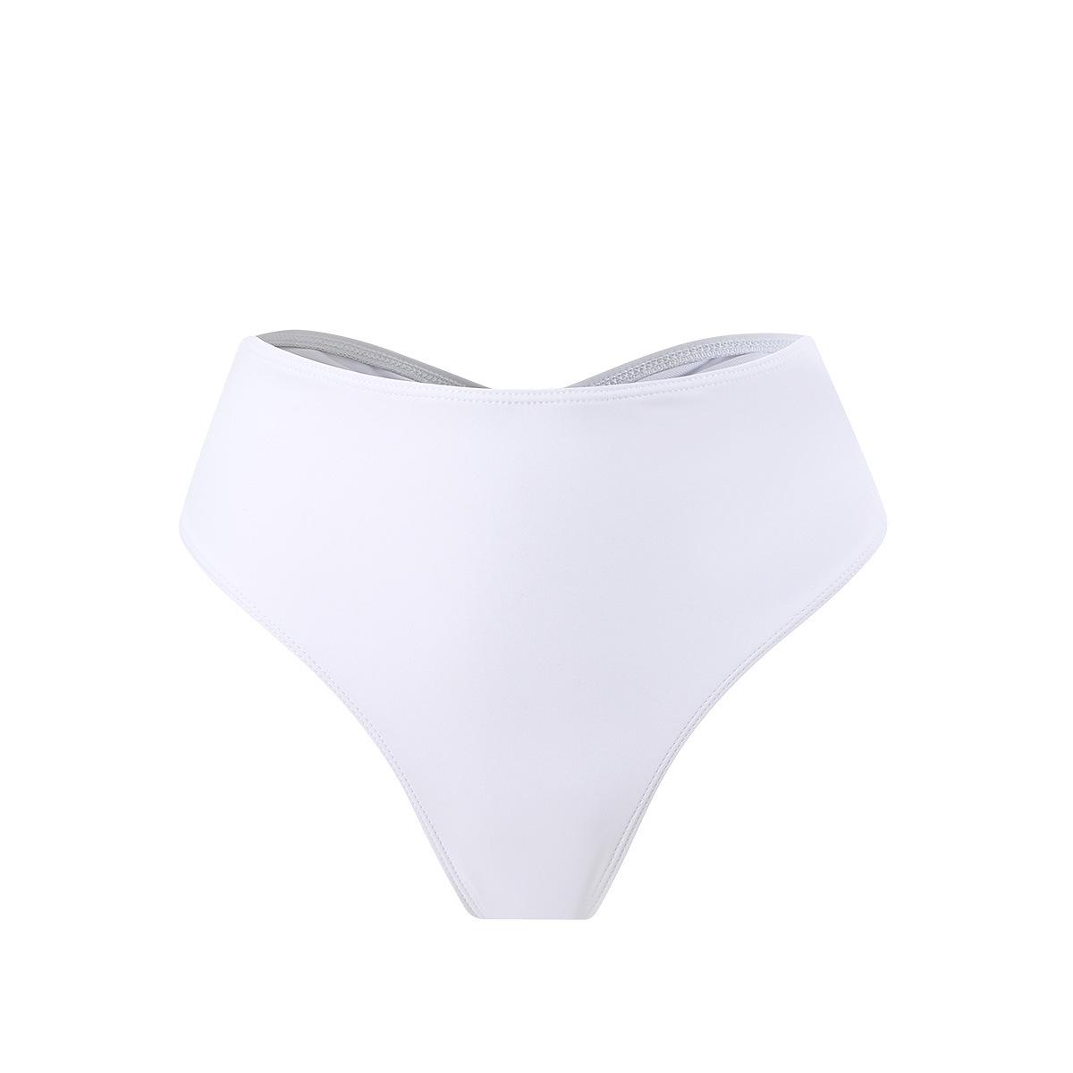 

2024 Женский Сексуальный Купальник Бикини с Эффектом Похудения - Однотонный Треугольный Дизайн Extra Large белый