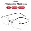 2021 Progressive Multifocal Memory Titanium Rimless Reading Glasses Men Smart Zoom Women Ultra-light Anti-blue Light Eyeglasses
