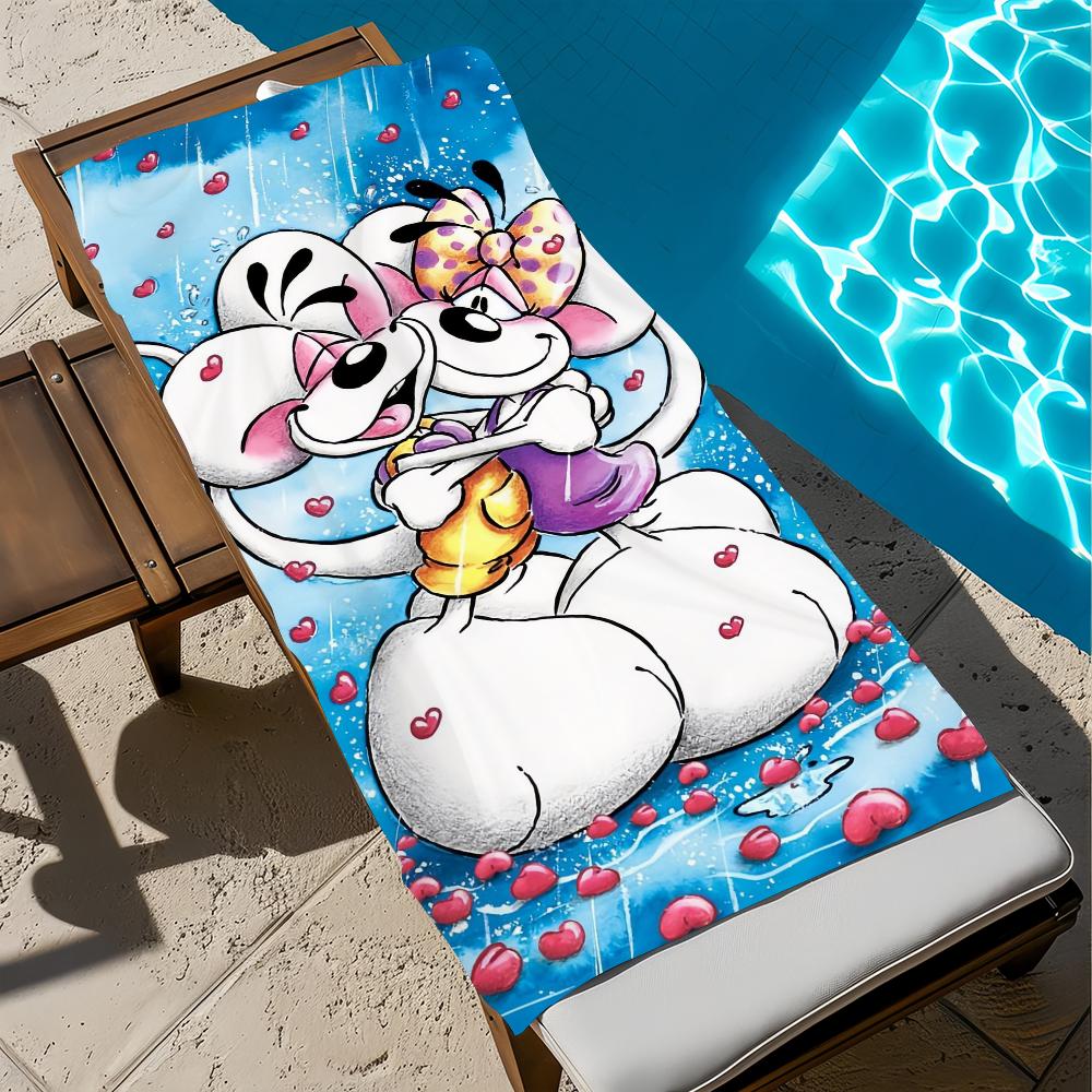 D-Diddl-l Cartoon Towel Large Quick-Drying Microfiber Soft Beach Towel for Travel Fitness Sauna Bathing Camping