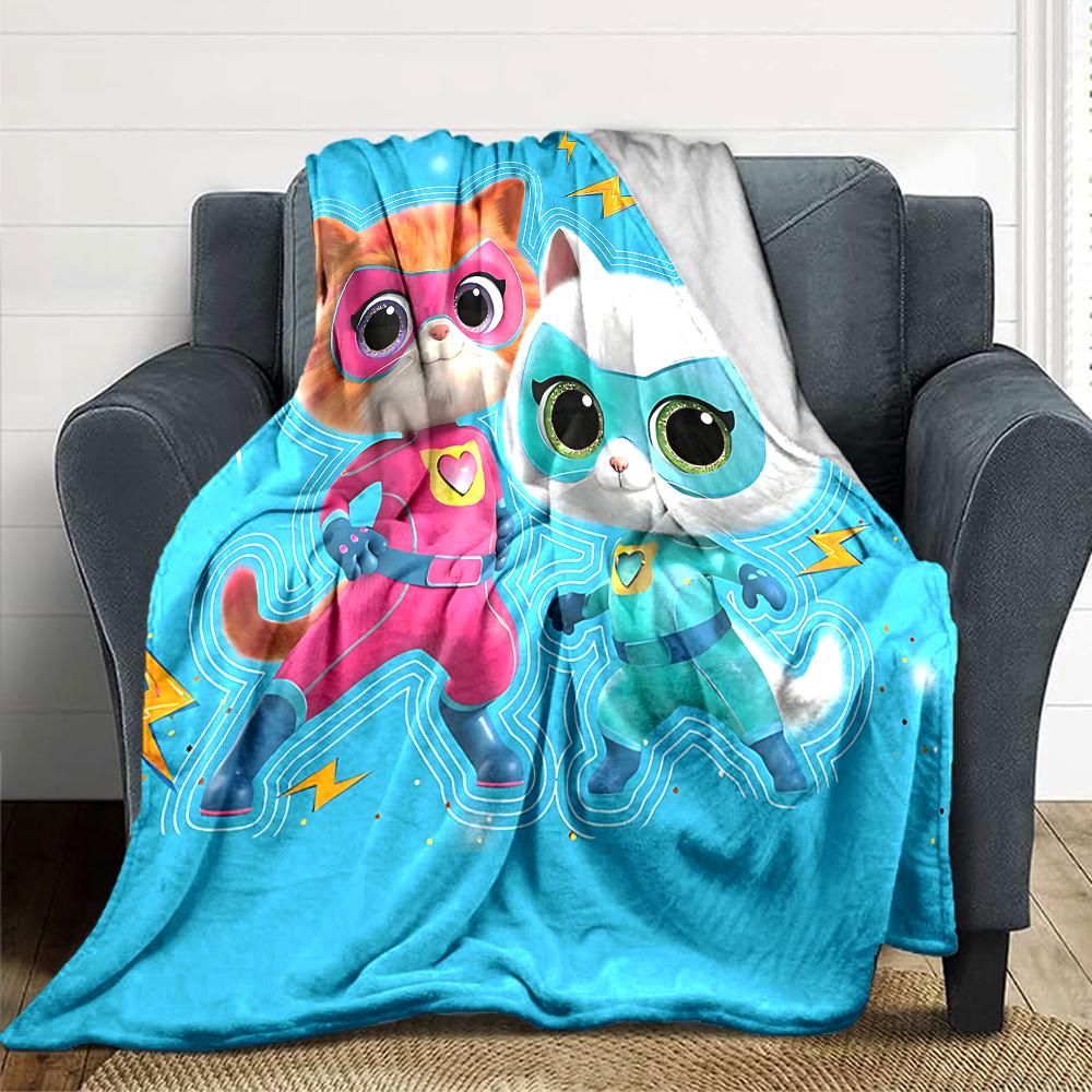 1Pc Cat Adventure Blanket For Couch Bed Plush Cozy Fuzzy Blanket Super Soft Warm Blankets For Fall And Winter 0918266