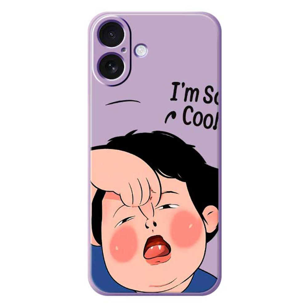 For iPhone 17 Case Make Faces Kid Pattern Printing Straight Edge TPU Phone Back Cover