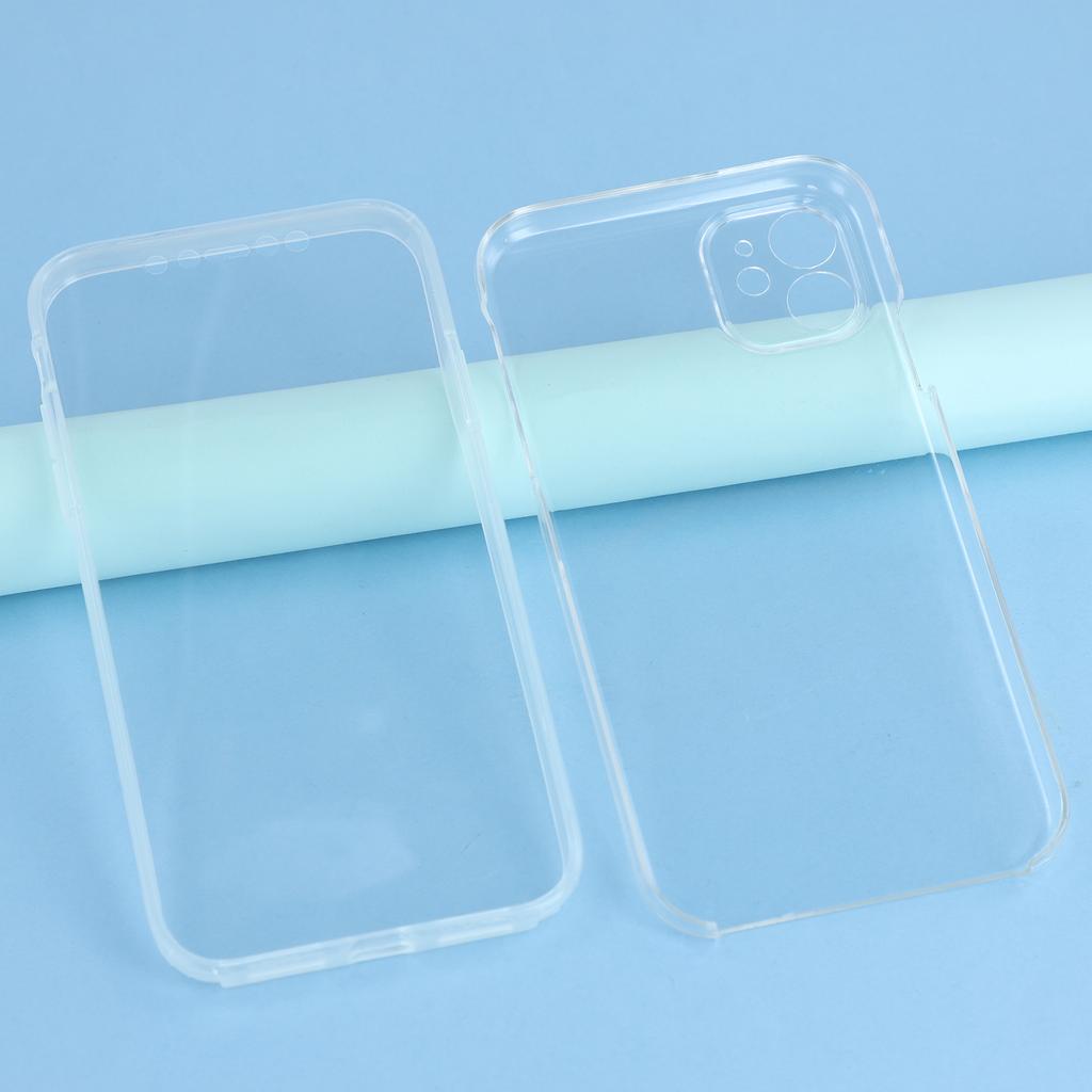 For iPhone 11 Case TPU Frame Clear Acrylic Back Phone Cover with PET Film