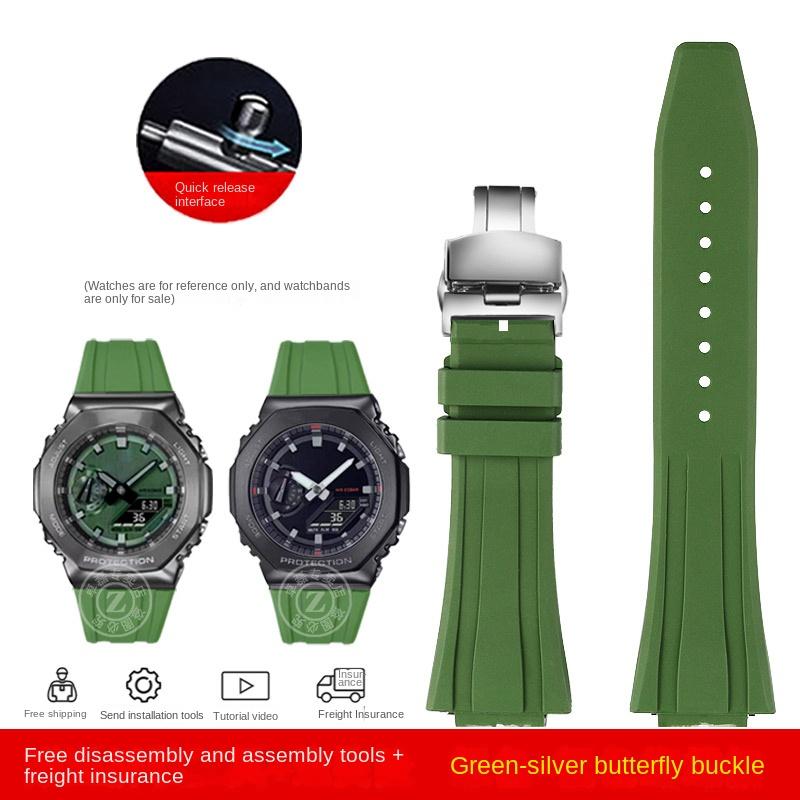 For Casio G-SHOCK GA-2100 GA-2110 Soft Rubber Watchband GM-5600 GA2100 GM2110 Quick Release Silicone Watch Strap Men's Bracelet