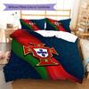 Portugal National Football Logo Pattern Bedding,Quilt Set Quilt Cover Pillowcase Home Birthday Gift(1 * duvet cover + 2 * pillowcase, without core)