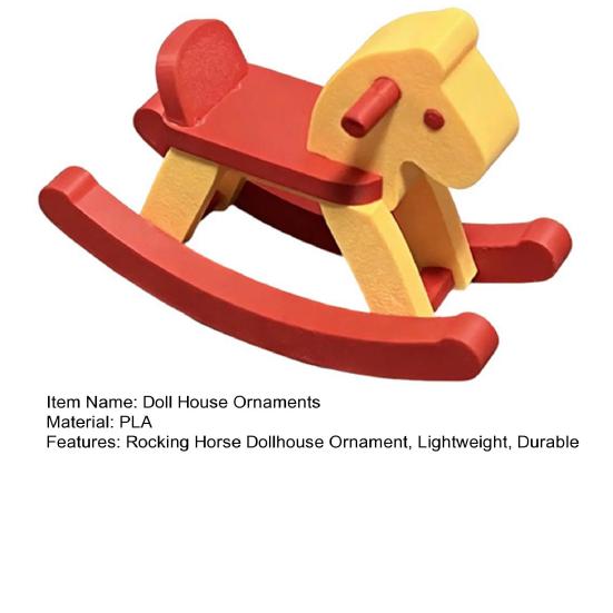 Dollhouse Miniature Ornament, Rocking Horse Exquisite Detailed Accessories, Small Realistic Appearance Furniture for Photo Props Micro Landscape
