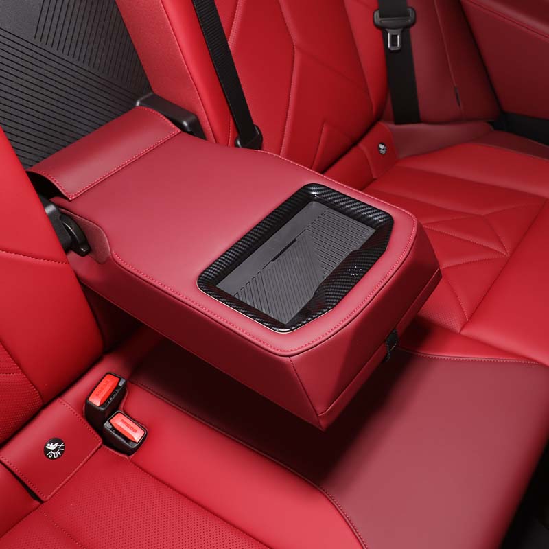 ABS Carbon Fiber For BMW X3 G45 2026 Car Rear Armrest Storage Compartment Decorative Frame Sticker Car Interior Accessories