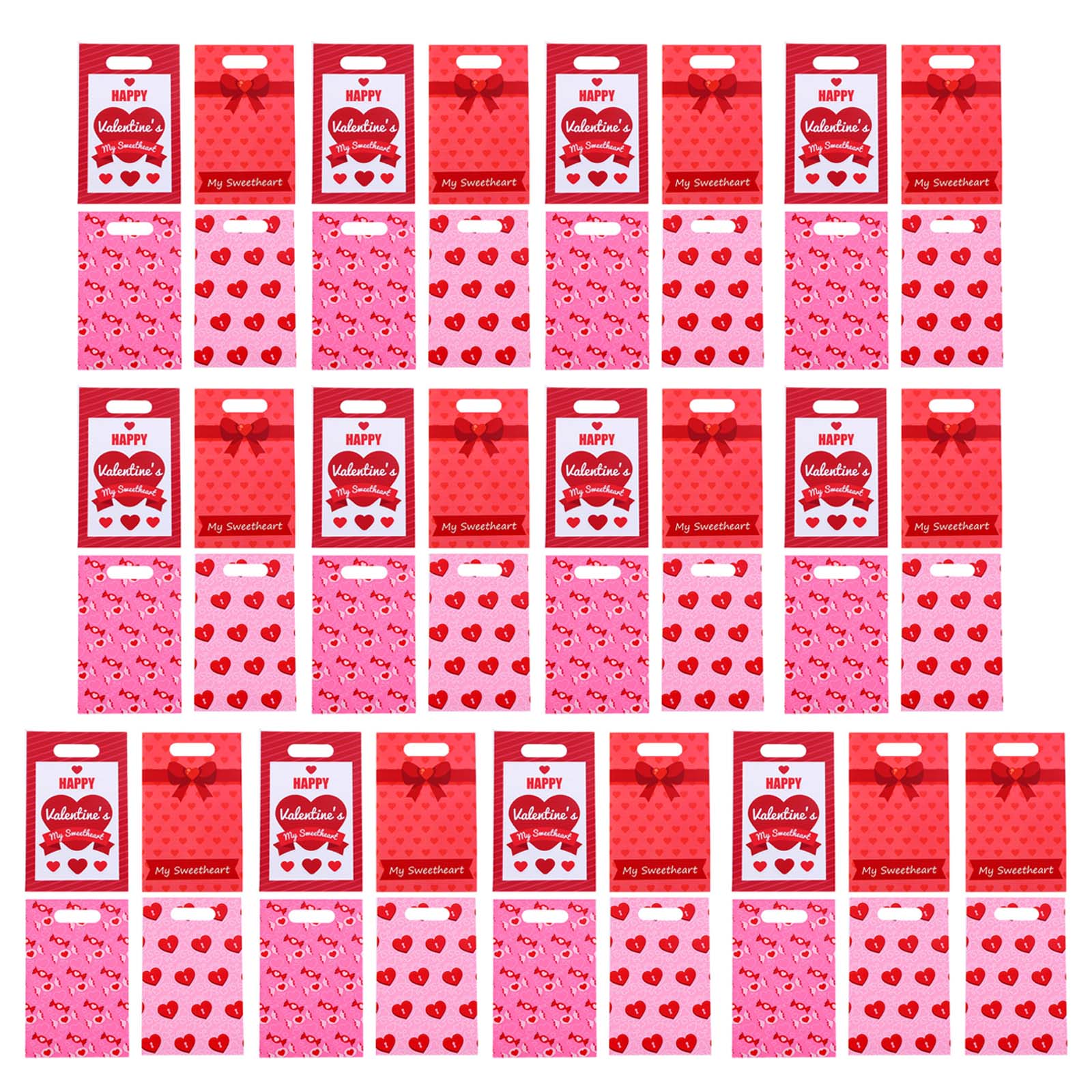 

Упаковка из 50 подарочных пакетов на День святого Валентина, плоский карман для конфет, печенья, портативная сумка-органайзер из ОПП для конфет и угощений