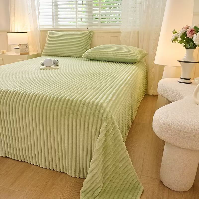 Einfachheit Einfarbig Dick Breitstreifig Multifunktionale Decke Herbst Winter Flanell Schlafzimmer Warme Decke Freizeitdecke