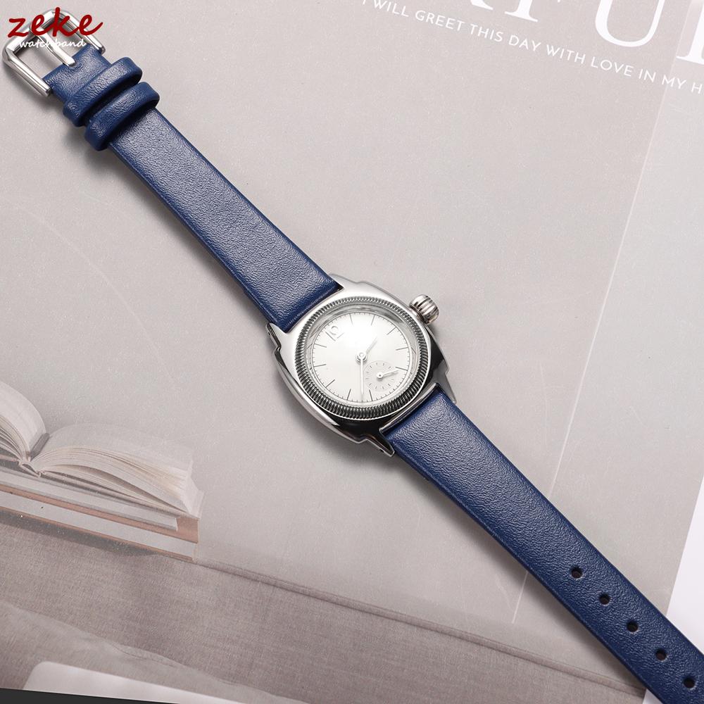 Ultra-dünnes Kalbsleder Uhrenarmband 10mm 12mm 14mm 16mm Uhrenband Damen Universell Schlank Weich Handgelenk Armband Gürtel mit Dornschließe