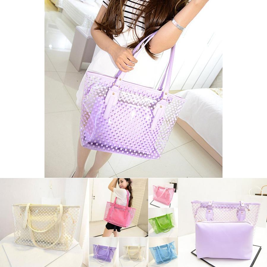 Premium Quality 2pcs/set Womens Clear Transparent Shoulder Bags For Fashion Enthusiasts