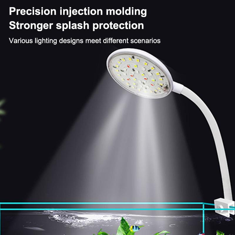 Usb Aquarium Led Lamp Fish Tank Light Decor Aquatic Plant Multiple Modes Dimmable Lightness Full Spectrum Mini Clip Light
