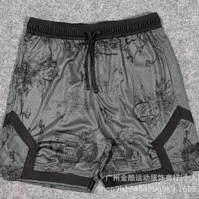 New 2026 summer loose and quick-drying men's AJ basketball shorts printed trendy sports casual pants source wholesale