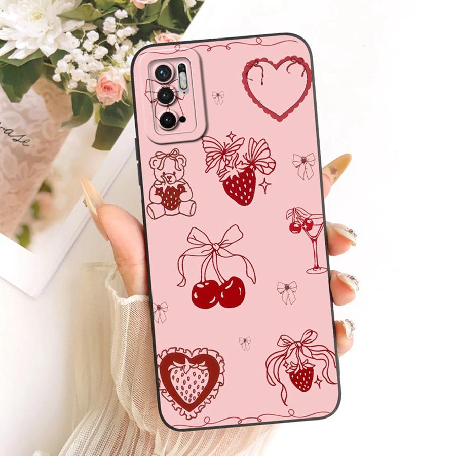 For Xiaomi Poco M3 Pro 5G Case Soft Matte Camera Protective Bow flower Phone Case For  Xiaomi PocoM3Pro 5G Cover Coque 6.5''
