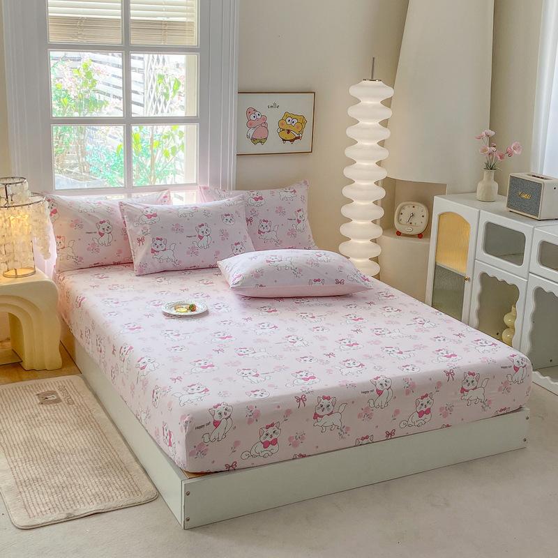 2026 Cartoon Fitted Bed Sheet - Four Seasons, Non-slip Dormitory Mattress Cover