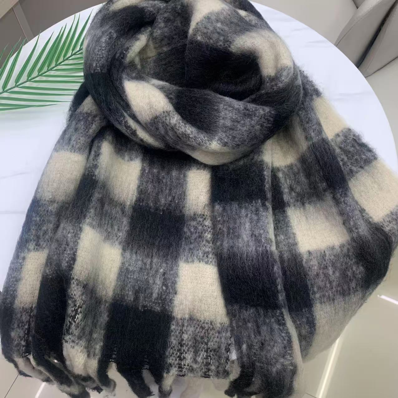 

Клетчатый шарф в корейском стиле зимний студенческий студенческий утолщенный теплый шарф из искусственного кашемира 35*200cm