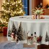 Weihnachts-Tischdecke Wasserdicht Und Ölfest Schneemann Rentier Geschenk Schnee Weihnachten Dekorative Tischdecke, Runder Tisch Quadratischer Tisch Universell
