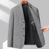 Mens Blazer Business Handsome Gentleman Korean Version of British Style Leisure Slim Solid Color Wedding Work Blazer