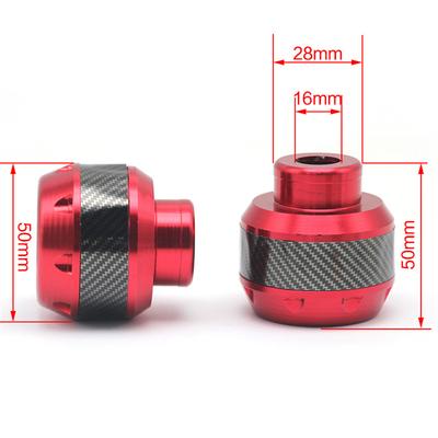 1 Pièce Rouge et Fibre de Carbone Glissières de Cadre de Fourche Avant de Moto Protection Anti-Chute Mo
