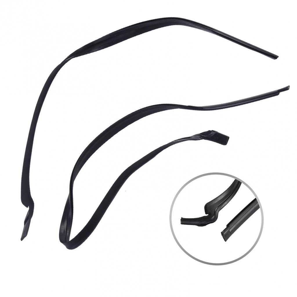 1Pair Cowl Seal 2pcs Black Front LHD Replacement Rubber