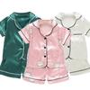 Boys Girls Ice Silk Satin Cartoon Printing Tops Pants Set Home Wear Children's Pajamas Set Baby Suit Kids Clothes Toddler