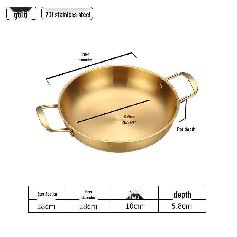 GOWKE Korean Thickened Stainless Steel Noodle & Soup Pot