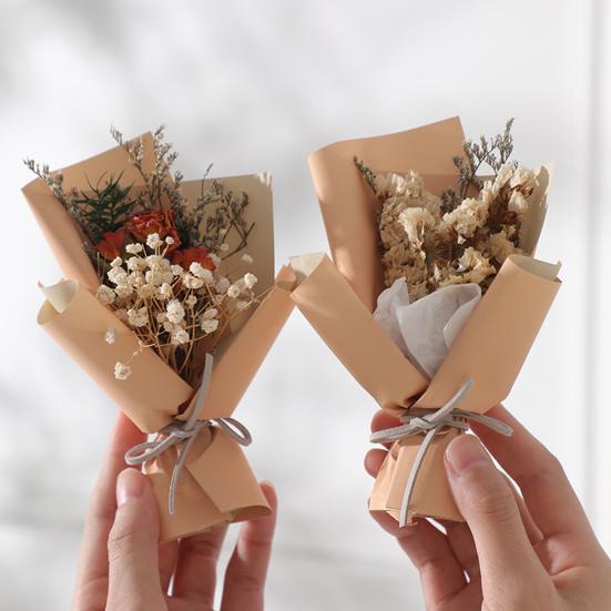 Mini Dried Flower Bouquet Dry Babysbreath Rose Decoration Small Floral Bouquet Romantic Valentine’s Day