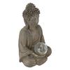 Buddha Statue Harz Buddha Skulptur mit Lampe für Außengartendekoration Heimornament