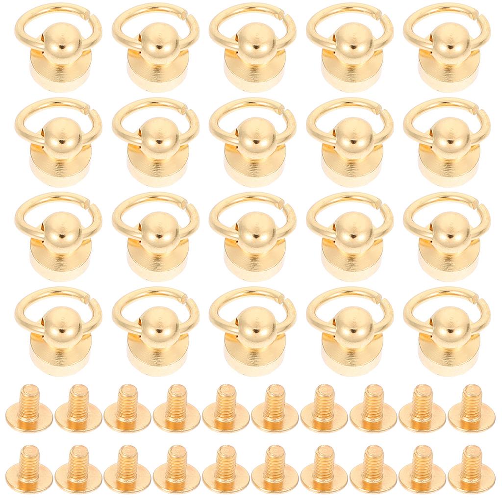 20 Sets Mobile Phone Case Pull Buckle Belt Rivets Fasteners Button DIY Purse Supplies Copper Screws