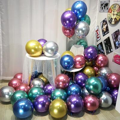 Ballons en Latex métal or argent 10 pouces, 50 pièces, décorations de mariage, ballon à hélium mat, décoration de fête d'anniversaire