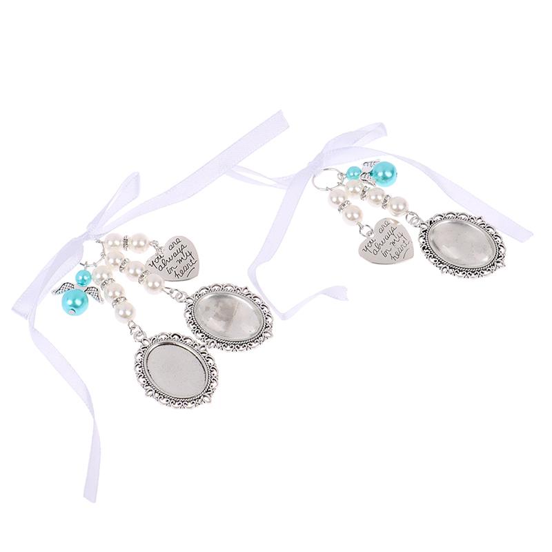 Hochzeitsstrauß Herz Fotorahmen Für Hochzeitserinnerungsanhänger Braut Engel Anhänger