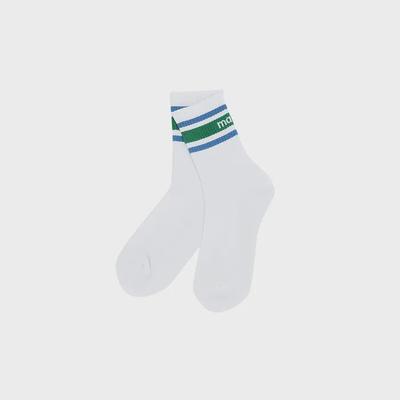 Stripe Logo Middle Socks_Green