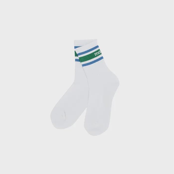 Stripe Logo Middle Socks_Green
