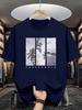 100 Pure Cotton Summer Unisexs Casual Fashion California Style Landscape Pattern Printed Loose Round Neck Short Sleeved Tshirt