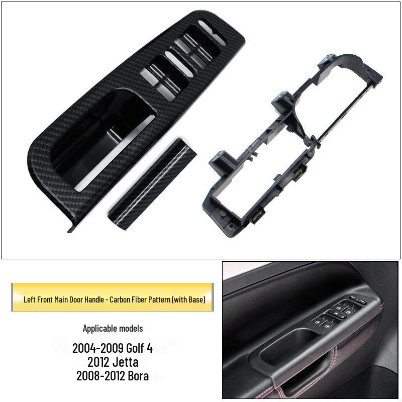 Kompatybilna wewnętrzna klamka i ramka przełącznika podłokietnika do 4-drzwiowego Volkswagena Golfa, Jetty, Bory