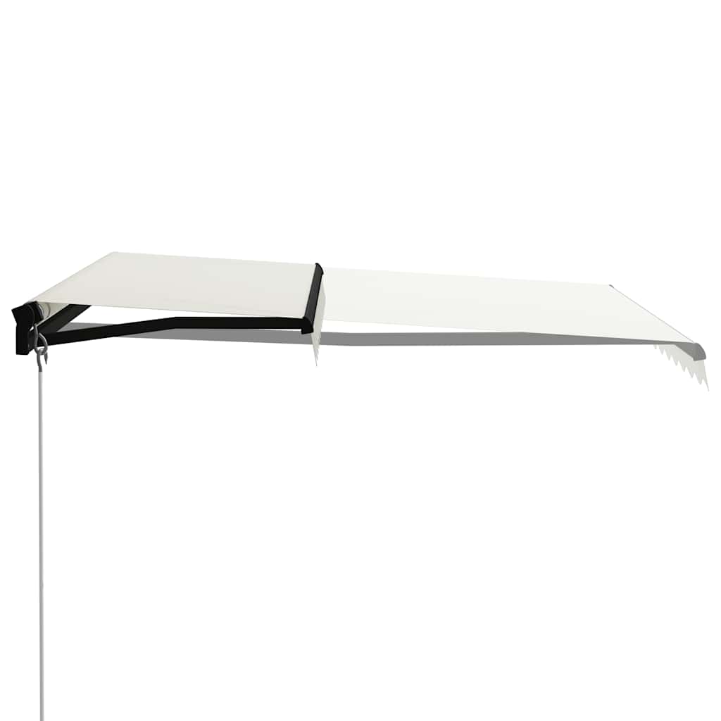 Manual Retractable Awning with LED Lights 300x250 Cm Cream
