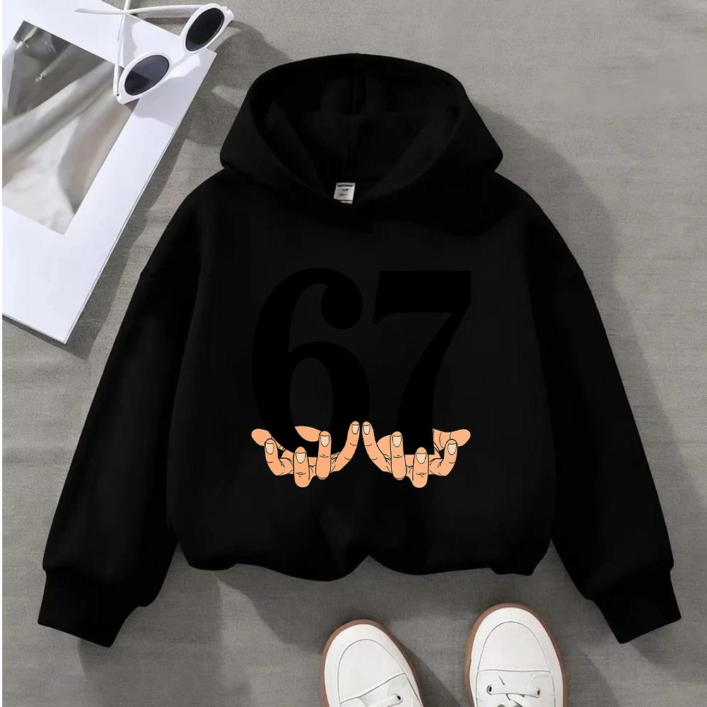 Kids Christmas Sweatshirt 67 Number Print Long Sleeve Cotton Toddler Boys Girls Holiday Casual Pullover Top