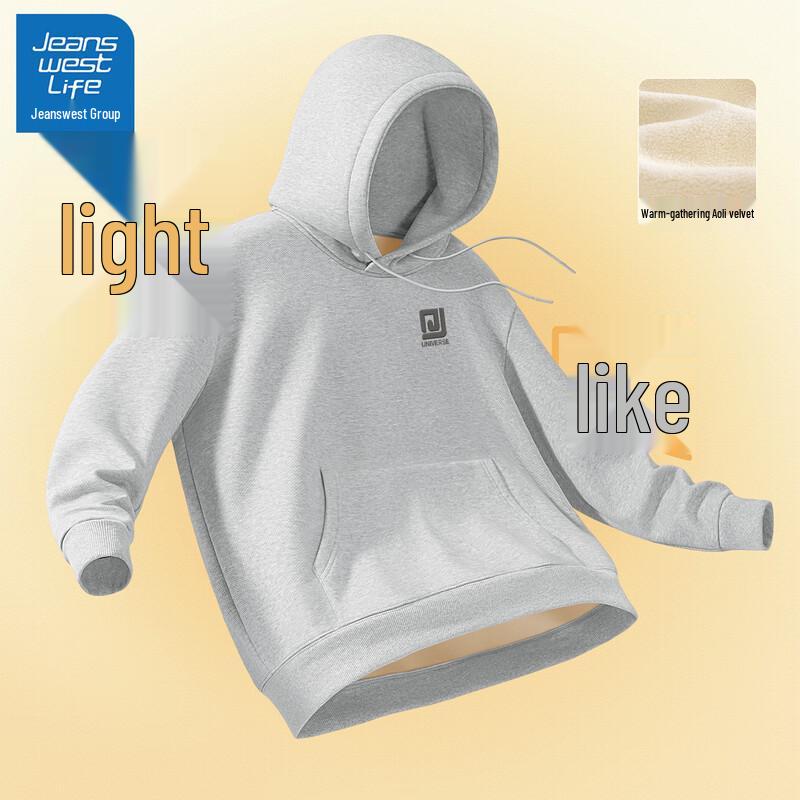 JEANSWEST LIFE Men s Fleece Lined Hooded Sweatshirt L (175)