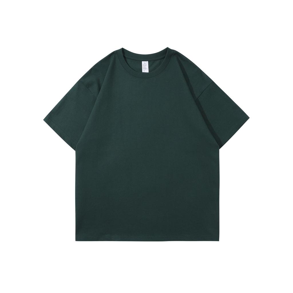 260g Heavy Combed Cotton Drop Shoulder Short-Sleeve T-Shirt for Men & Women - Summer Loose Fit Solid Color