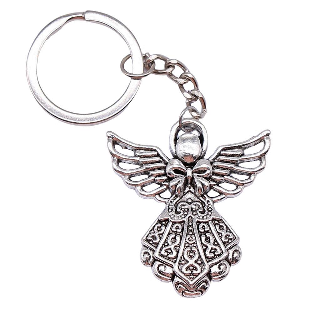 Angel Wings Feathers Heavenly Keychain for Girls Hot Sale Streetwear Bridesmaid Gift Retro Phone Charm