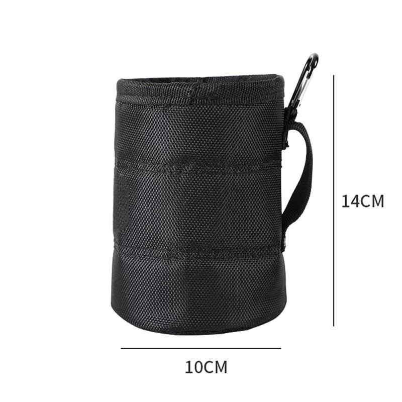 Durable Black Tool Belt Pouch - Multi-Functional Screw & Nail Storage Bag, Thickened Wear-Resistant Organizer For Home Repairs
