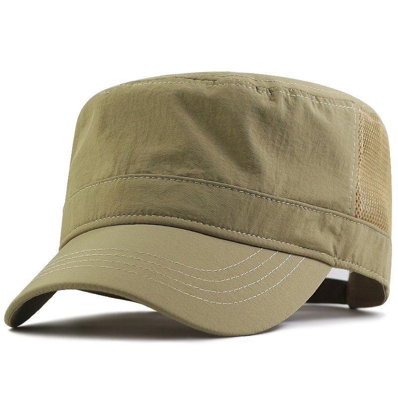 

Hat Men s Summer Grid Large Flat Top Hat Men s Hat Big Head Large Quick Drying Shade Cap L（58-60cm） хаки