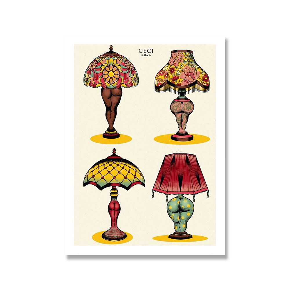 Funny Abstract Canvas Poster Mushroom Carrots Butt with Sexy Woman Leg Prints Vintage Wall Art Picture for Bedroom Home Decor