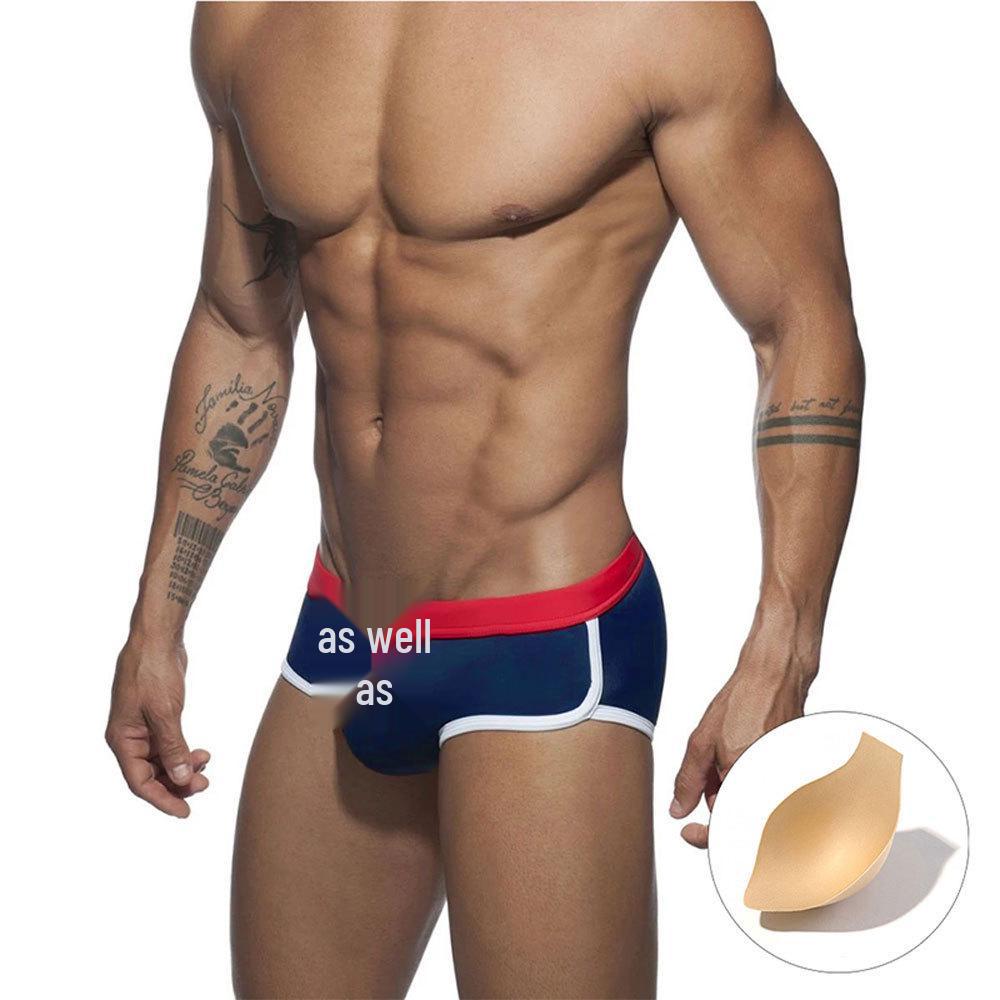 

UXH Men s Sexy Solid Color Quick-Dry Swim Briefs with 3D Cup M