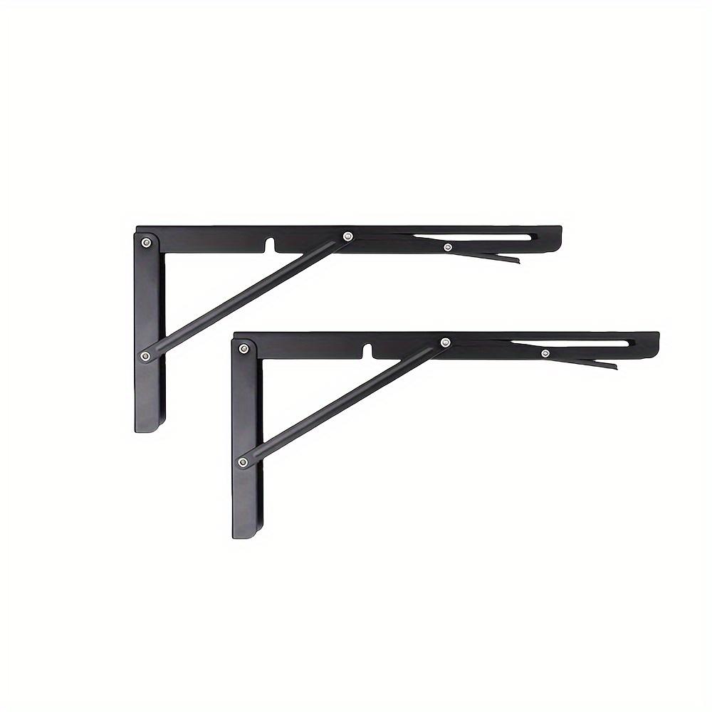 2pcs Heavy Duty Iron Foldable Tripod Stands Double Hinge Design, Wall Mount & Desktop Storage, Durable Industrial Style with Pre-Drilled Holes