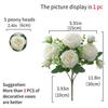 Artificial Flowers Fake Silk White Peonies Used for Home Room Vase Decoration Christmas Wreath Wedding Bouquet Party Accessories