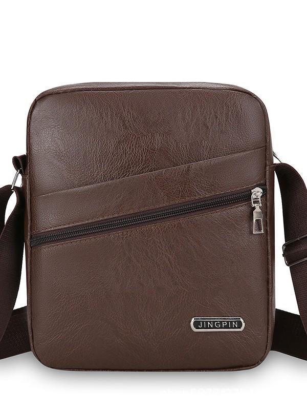 Men's Versatile PU Leather Crossbody Bag - Casual, Large Capacity, Shoulder Bag for Business and Travel